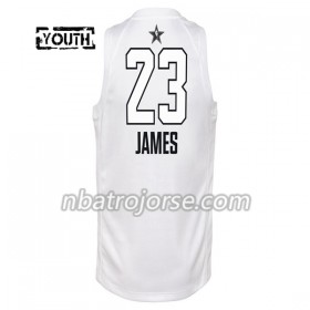 Barn Cleveland Cavaliers Tröja LeBron James  23 2018 All Star Jordan Brand Vit Swingman